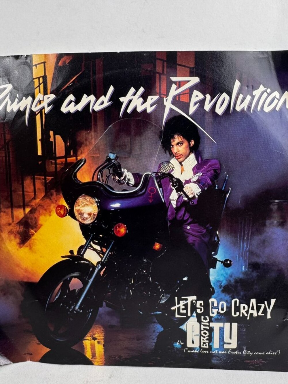 Vintage 1984 Prince Let's Go Crazy / Erotic City 7" 45 RPM Vinyl Record Sleeve